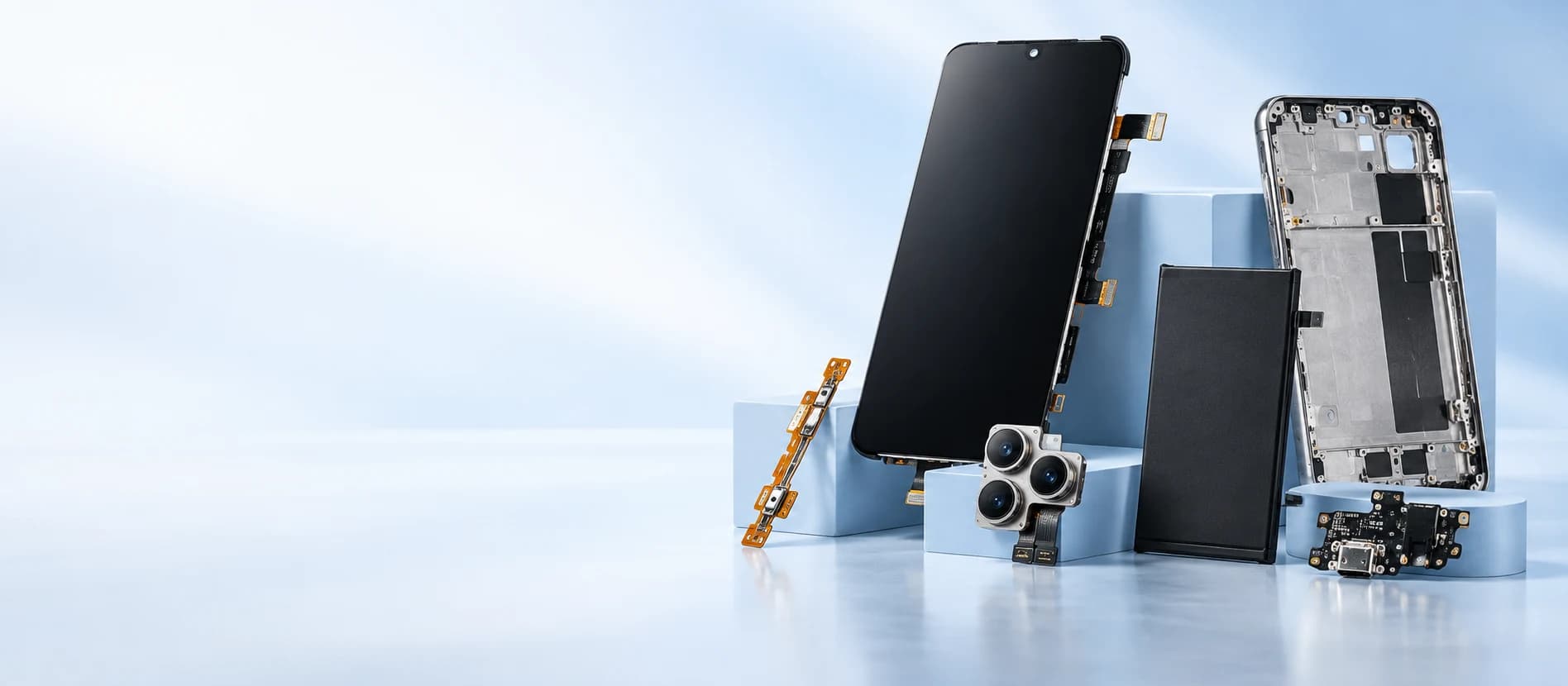 Pièces détachées smartphone de haute qualité - Écrans, batteries, caméras et châssis